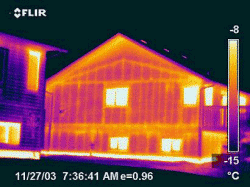 Thermograph Image of Conventional House Framing  